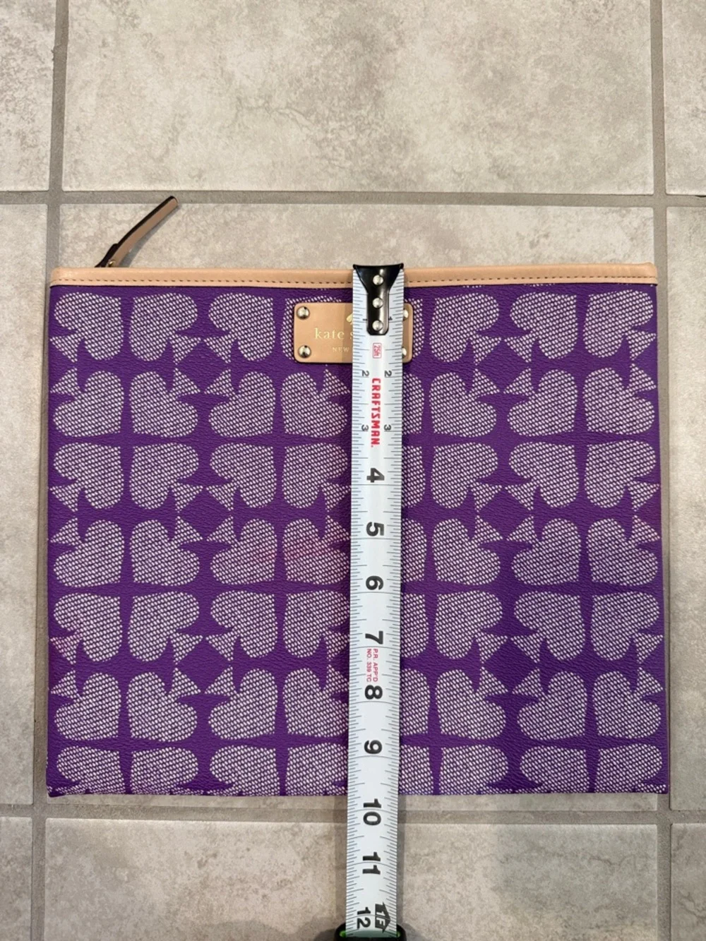 kate spade Purple Adrianne Ace of Hearts iPad Pouch Clutch